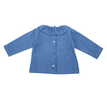 Cargar imagen en el visor de la galería, Blusa Niña Denim cuello bobo