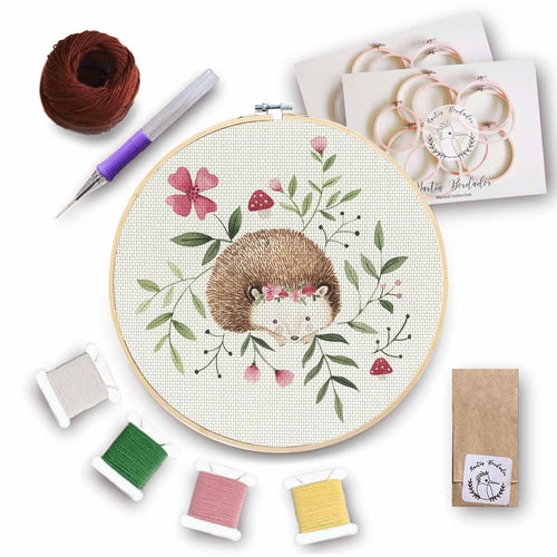 Mini Kit para bordar Puercoespín con Aguja Mágica