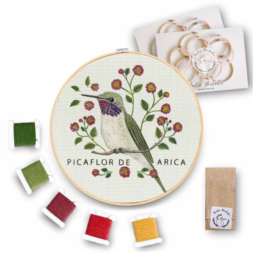 Mini Kit para bordar Picaflor de Arica